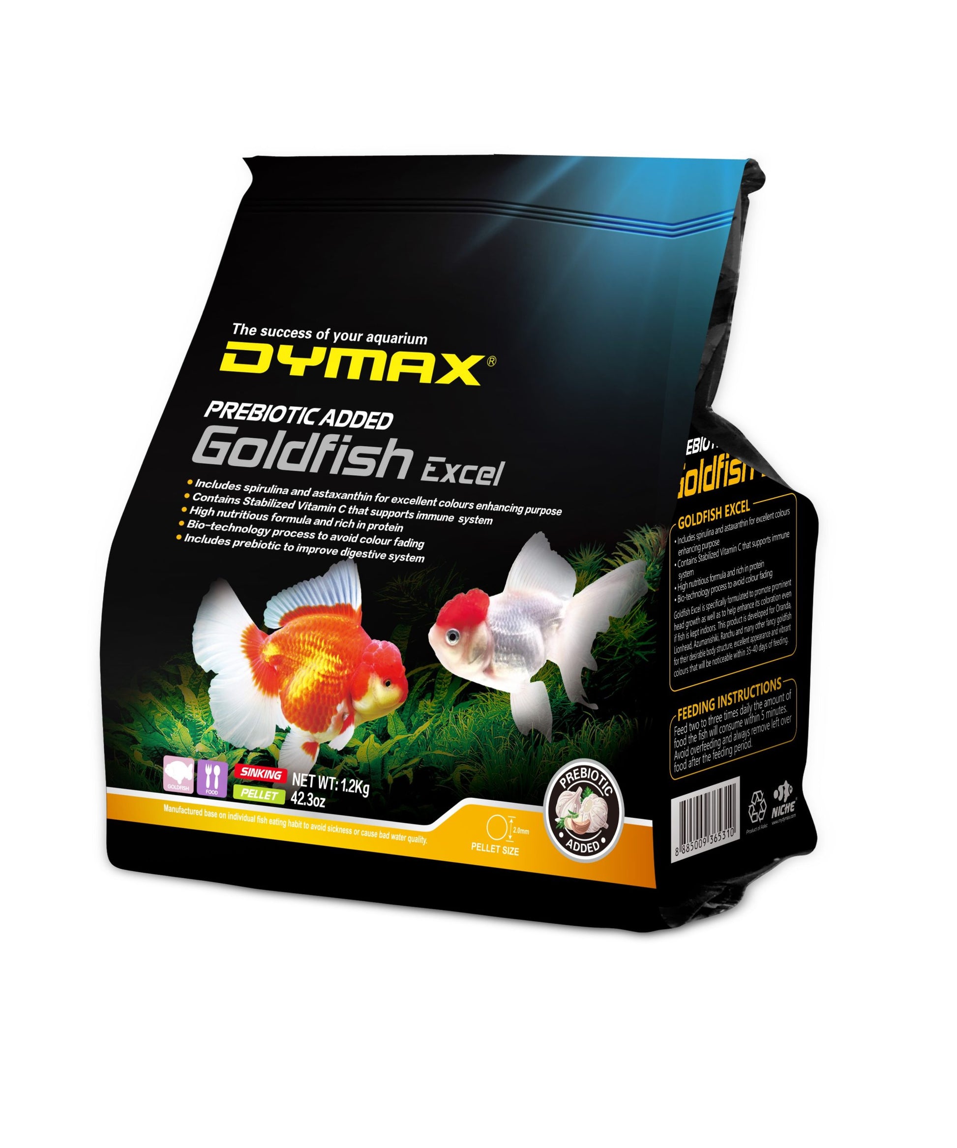 Dymax Goldfish Excel 1.2kg Sinking Pellet (2.0mm)-1