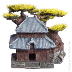 Ornament Oriental House With Bonsai 17x18x17cm-1