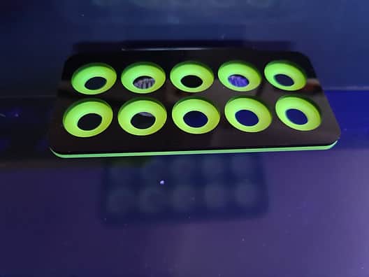 10 Hole Frag Rack Black-Neon Yellow