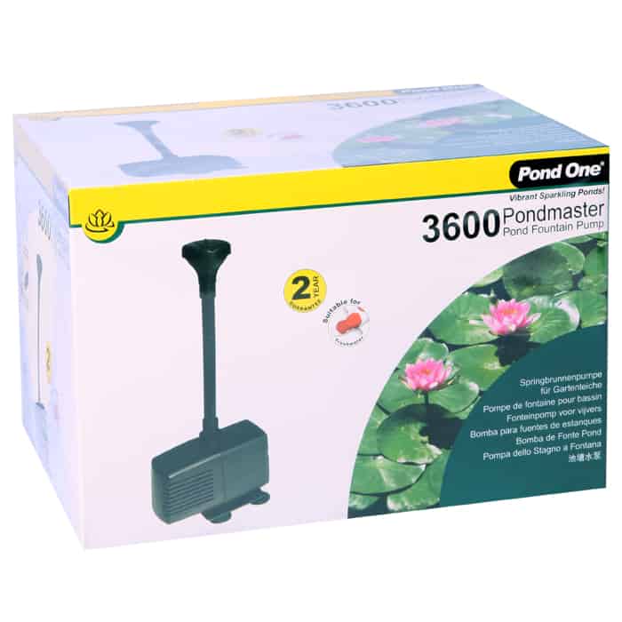 Pond One Pondmaster 3600 Fountain Pump 3500LH 3.4m Mh H head height