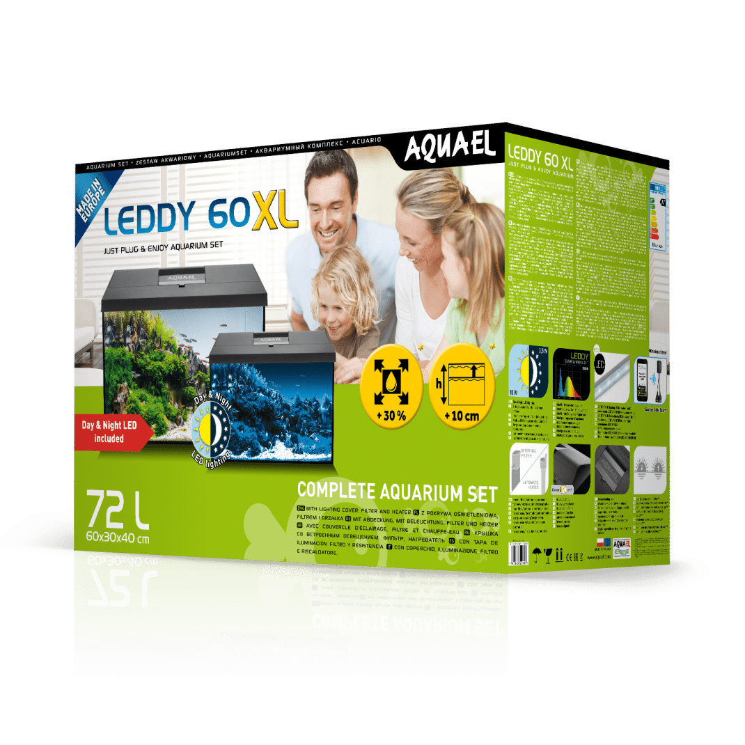Aquael Leddy Day & Night 60XL Black Aquarium
