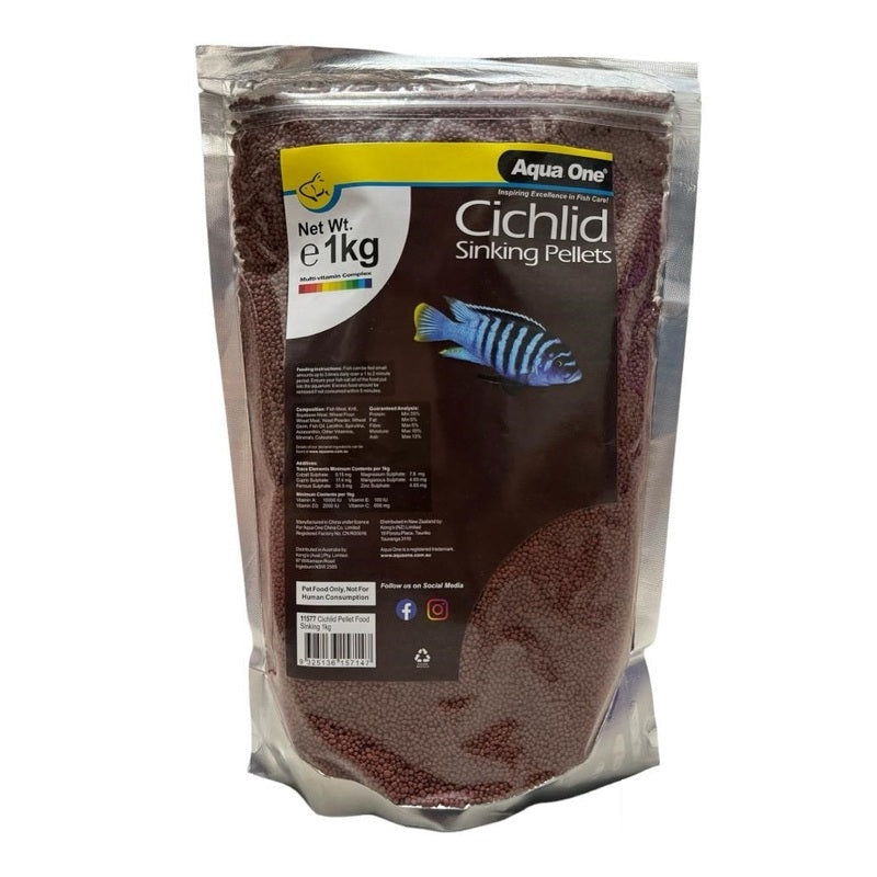 Aqua One Cichlid Pellet Food Sinking 1kg-1