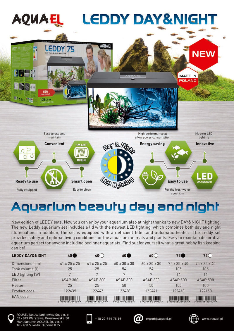 Aquael Leddy Day & Night 60 Black Aquarium Set-3