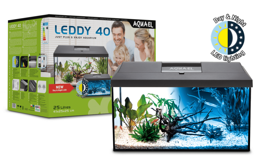 Aquael Leddy Day & Night 40 Black Aquarium Set-1