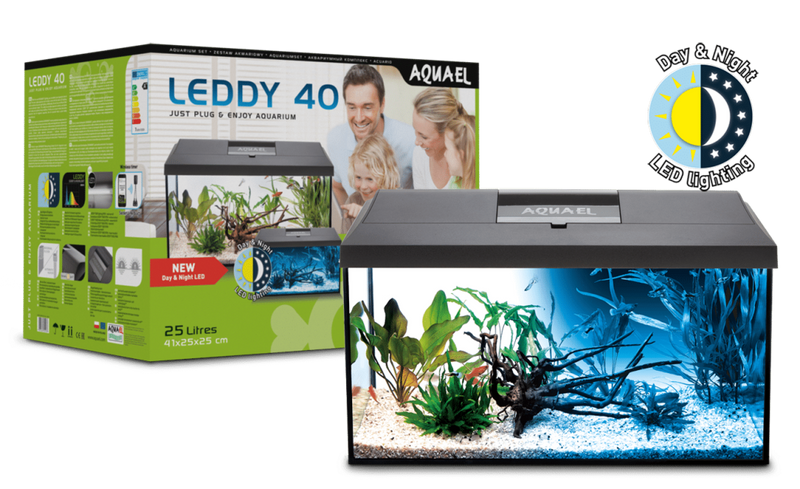 Aquael Leddy Day & Night 40 Black Aquarium Set-1