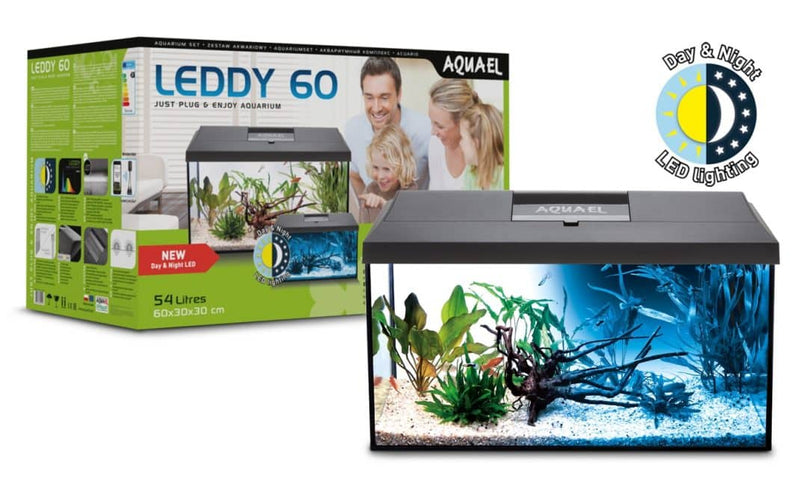 Aquael Leddy Day & Night 60 Black Aquarium Set-1