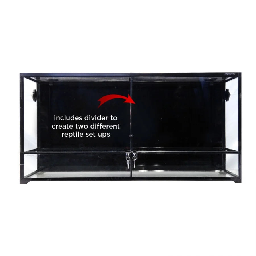 Reptile One RTF 1200HTD Glass Hinged Door Terrarium With Divider 120x45x60cm-1