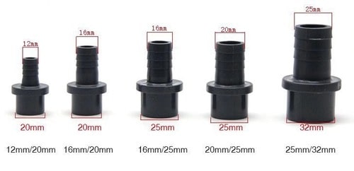 Grey DIN PVC to Soft Tube Connector-1