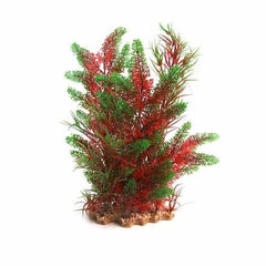 Plastic Plant Red Pontederia Typha W Gravel Base XL-1