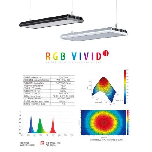 Chihiros RGB Vivid 2 Silver 130w (60-90cm tank)-4