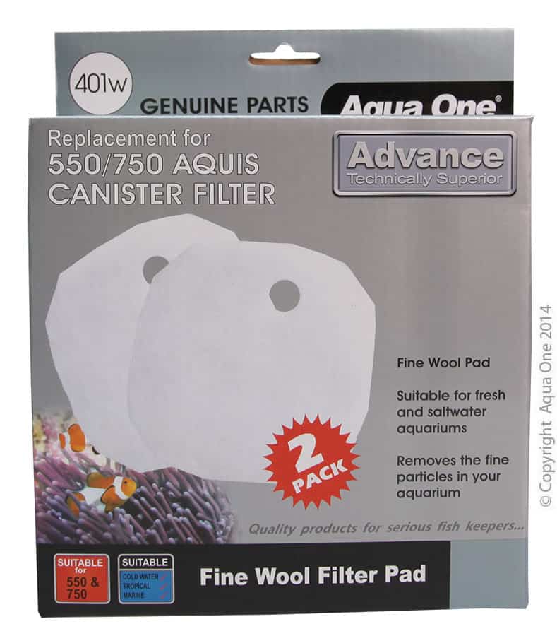 Aqua One Wool 2pk 401w - Aquis 550/750 - 25401w-1