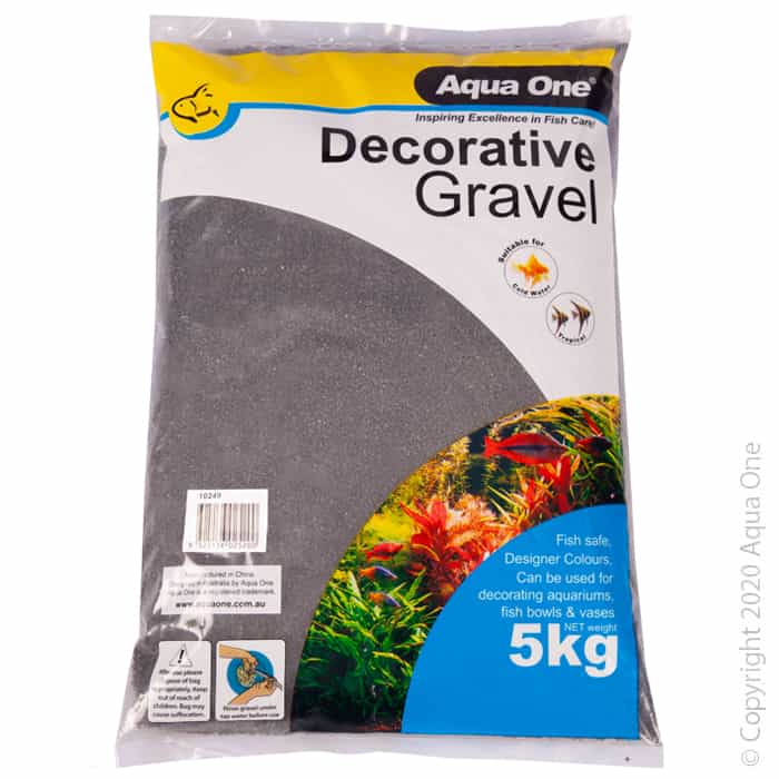Aqua One Decorative Gravel 5kg Black Silica No.1 1mm-1