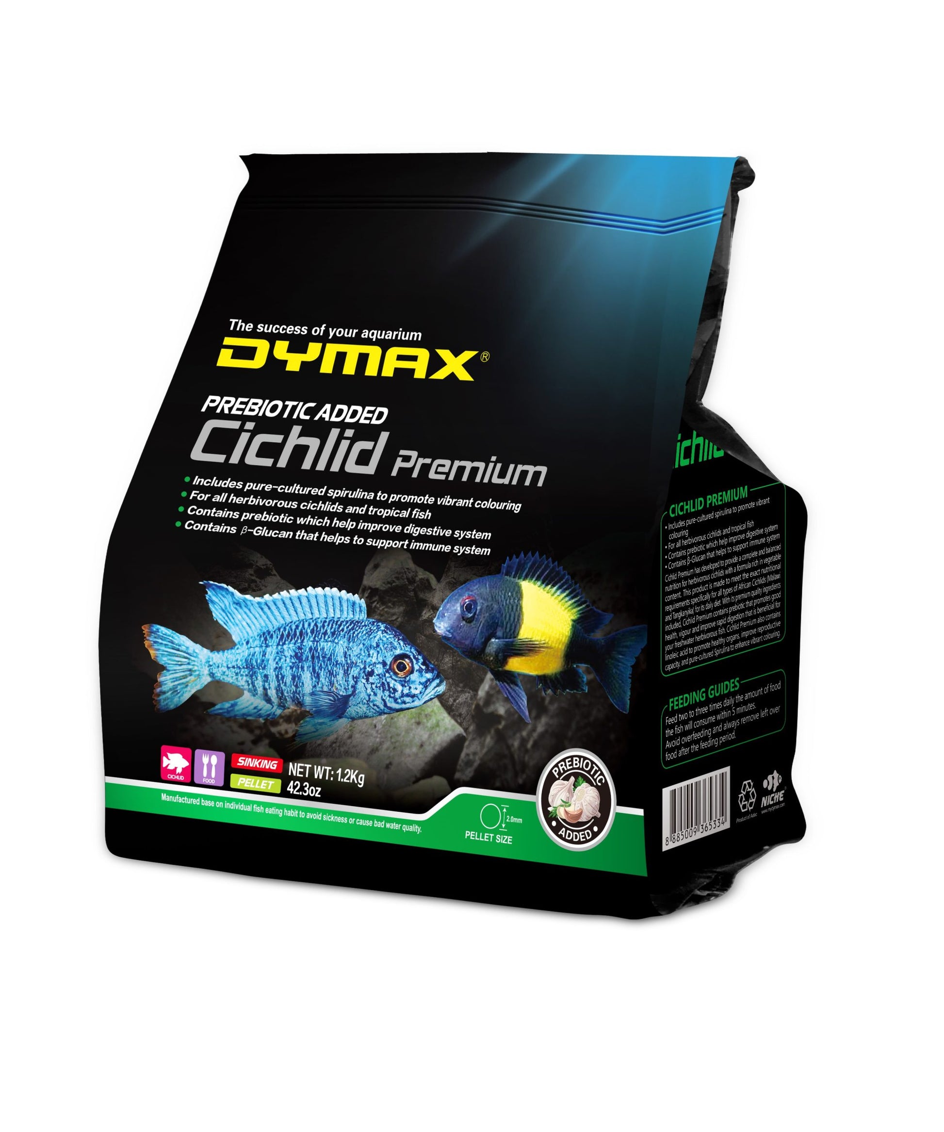 Dymax Cichlid Premium 1.2kg Sinking Pellet (2.0mm)-1