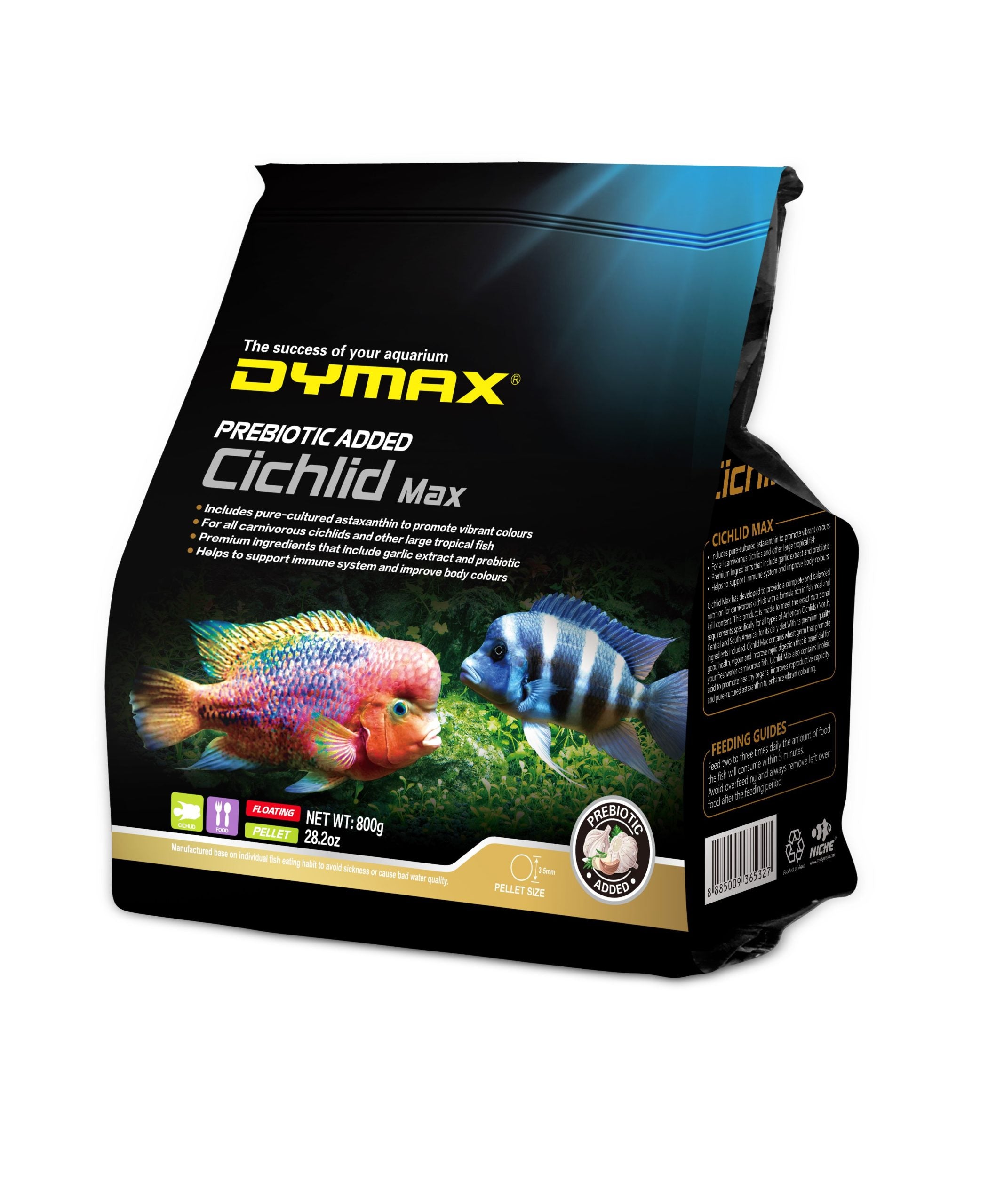 Dymax Cichlid Max 800g Floating Pellet (3mm)