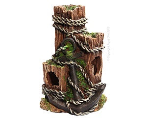 AquaOrnament Wood With Anchor Small 13.5x13x20cm