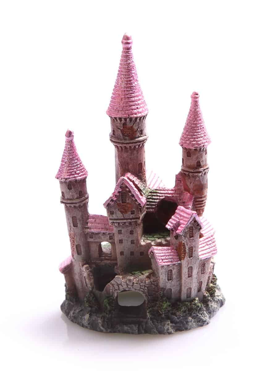 Ornament Ruined Castle Large 12x11x21cm (pink)
