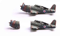 Ornament Magnetic Glass Wrecked Bomber 24x12x7cm-1