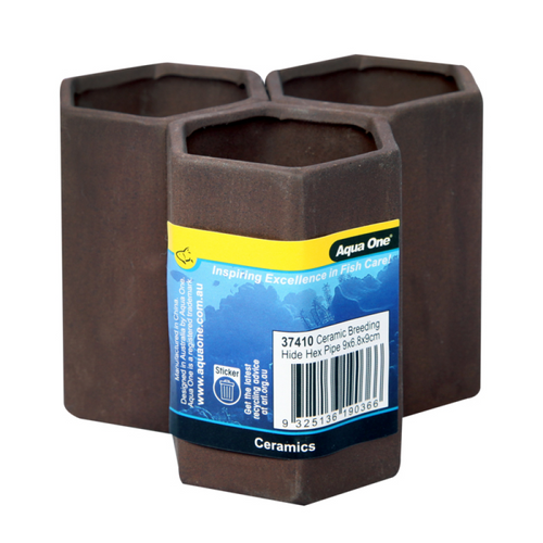 Ceramic Breeding Hide Hex Pipe 9x6.8x9cm
