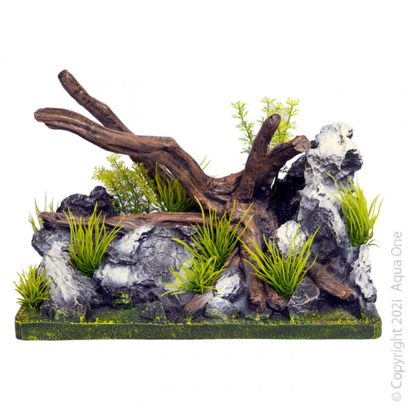 Ecoscape Driftwood On Rock Garden Medium 27.5 x 15 x 18.6cm-1
