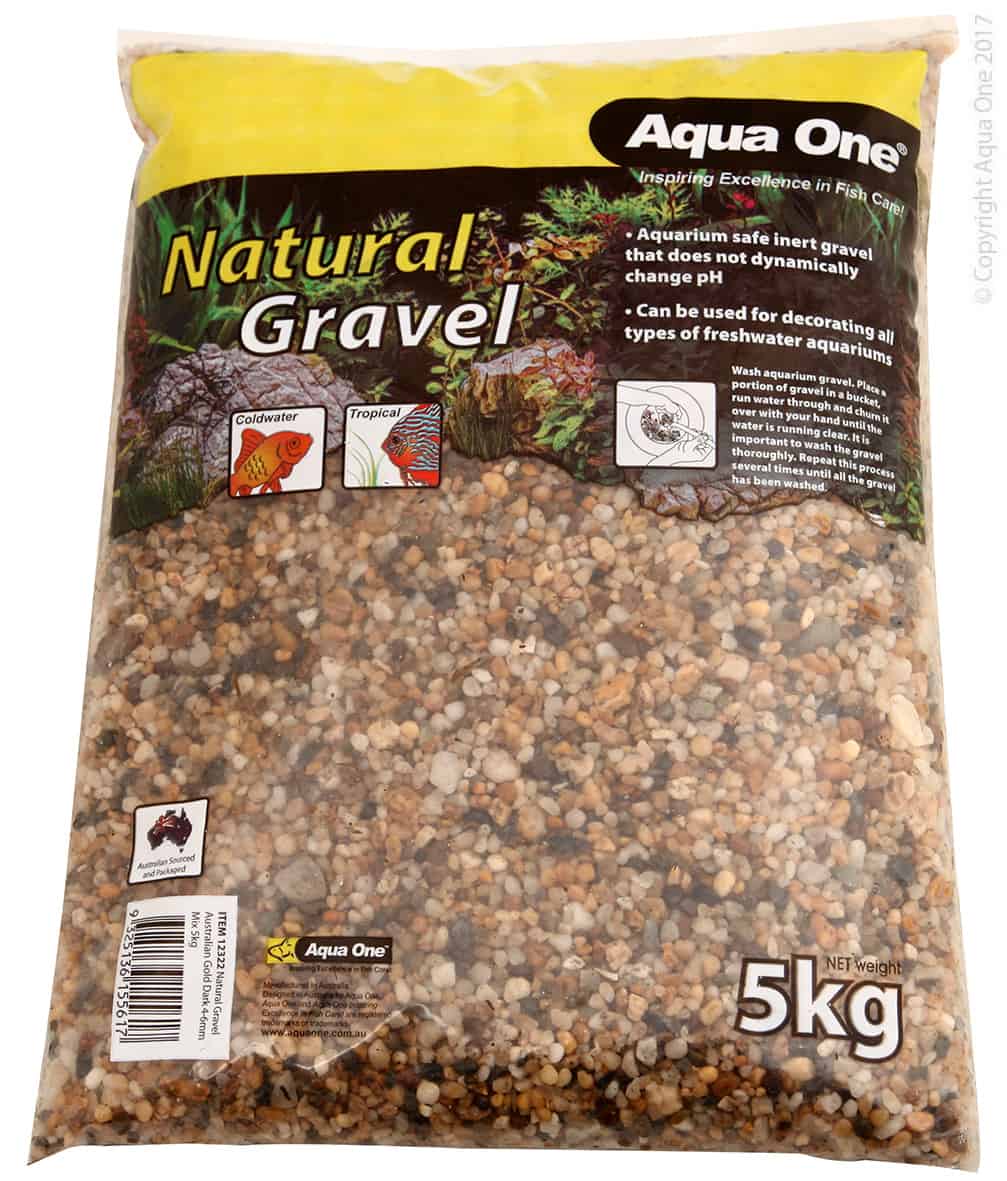 Aqua One Natural Gravel Australian Gold Dark 4-6mm Mix 5kg-1