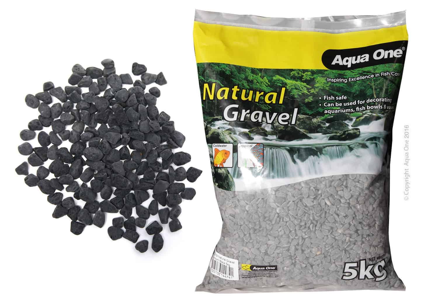 Aqua One Natural Gravel Phantom Black 5kg