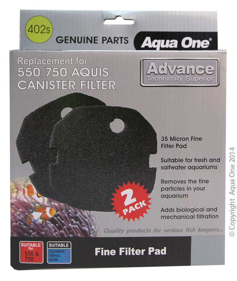 Aqua One Sponge 35ppi 2pk 402s - Aquis 550/750- 25402s-1