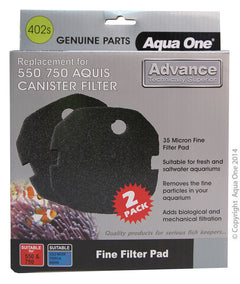 Aqua One Sponge 35ppi 2pk 402s - Aquis 550/750- 25402s-1