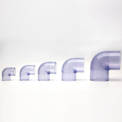 Clear DIN UPVC 90 Degree Elbow-1