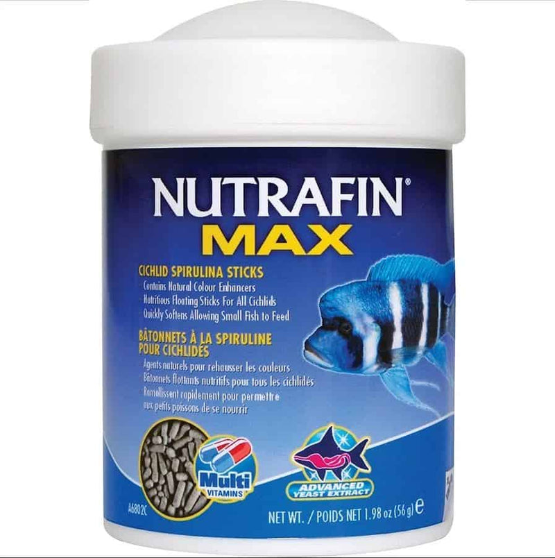 Nutrafin Max Cichlid Spirulina Sticks 56g Floating Fish Food-1