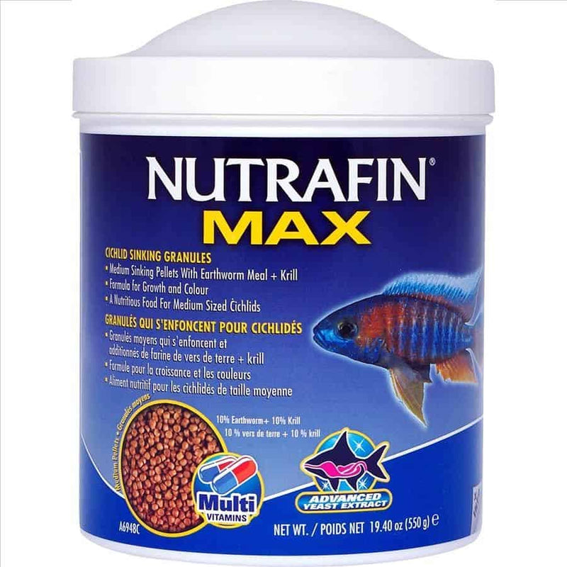 Nutrafin Max Cichlid Medium Sinking Granules 550g Fish Food-1