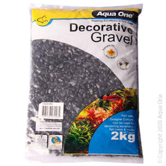 Aqua One Decorative Gravel 2kg Black 7mm-1