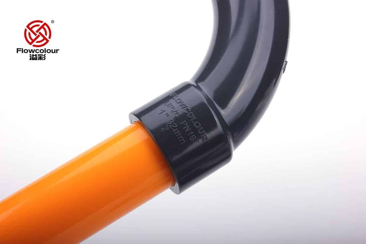 Grey DIN 90 Degree Crescent Moon Elbow