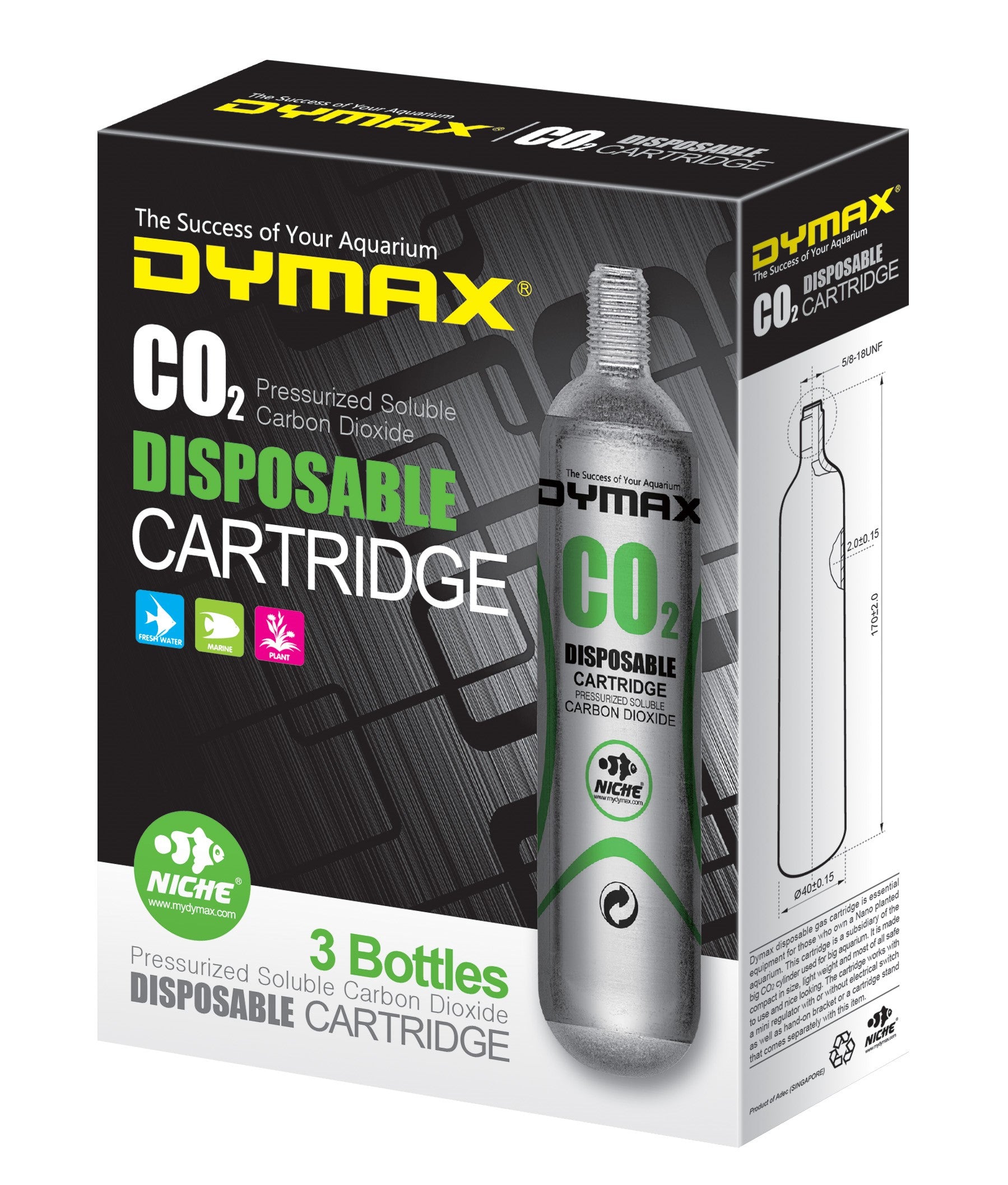 Dymax Disposable Cylinder 3x95g