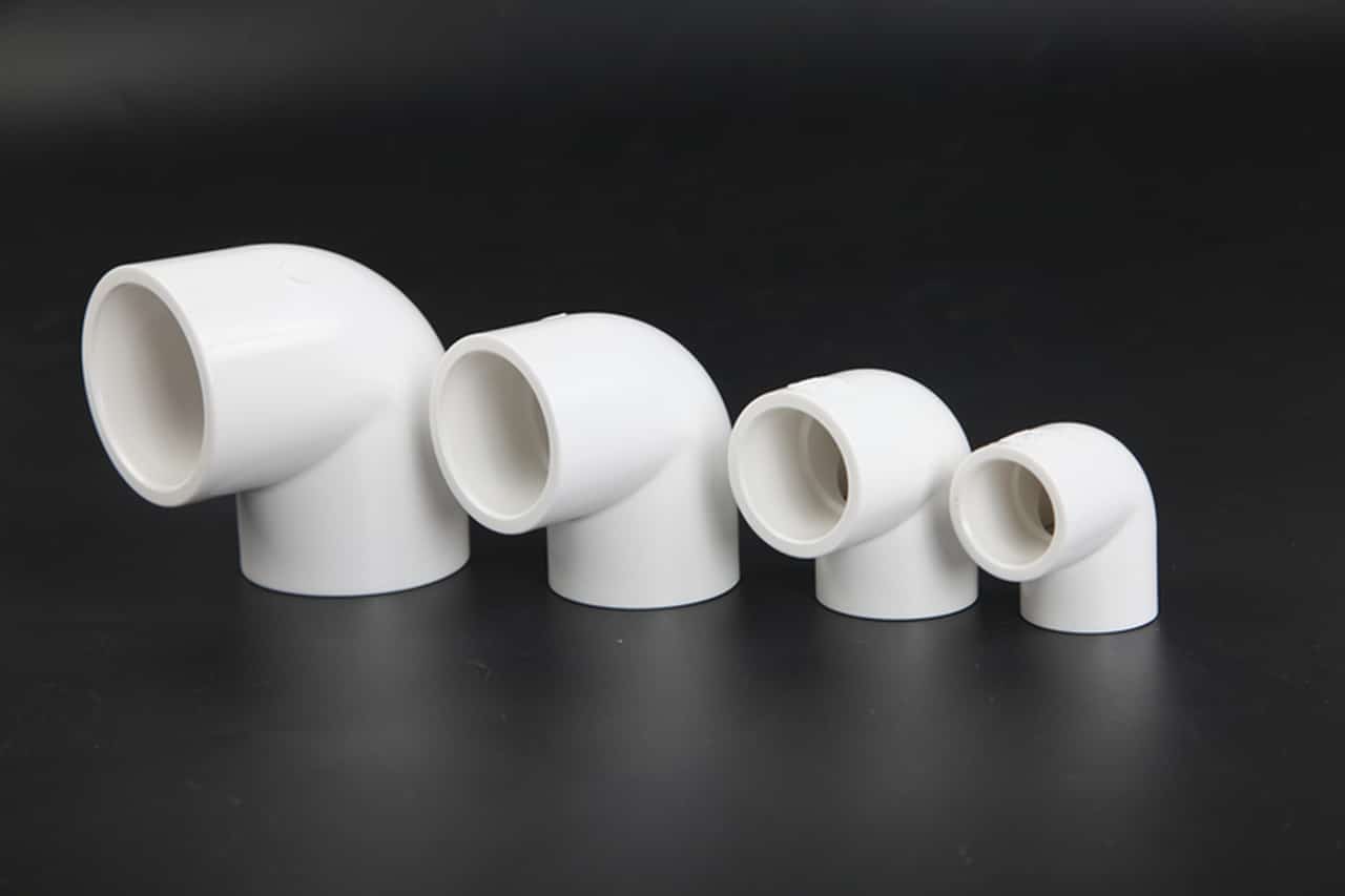 White DIN 90 Degree Elbow-1