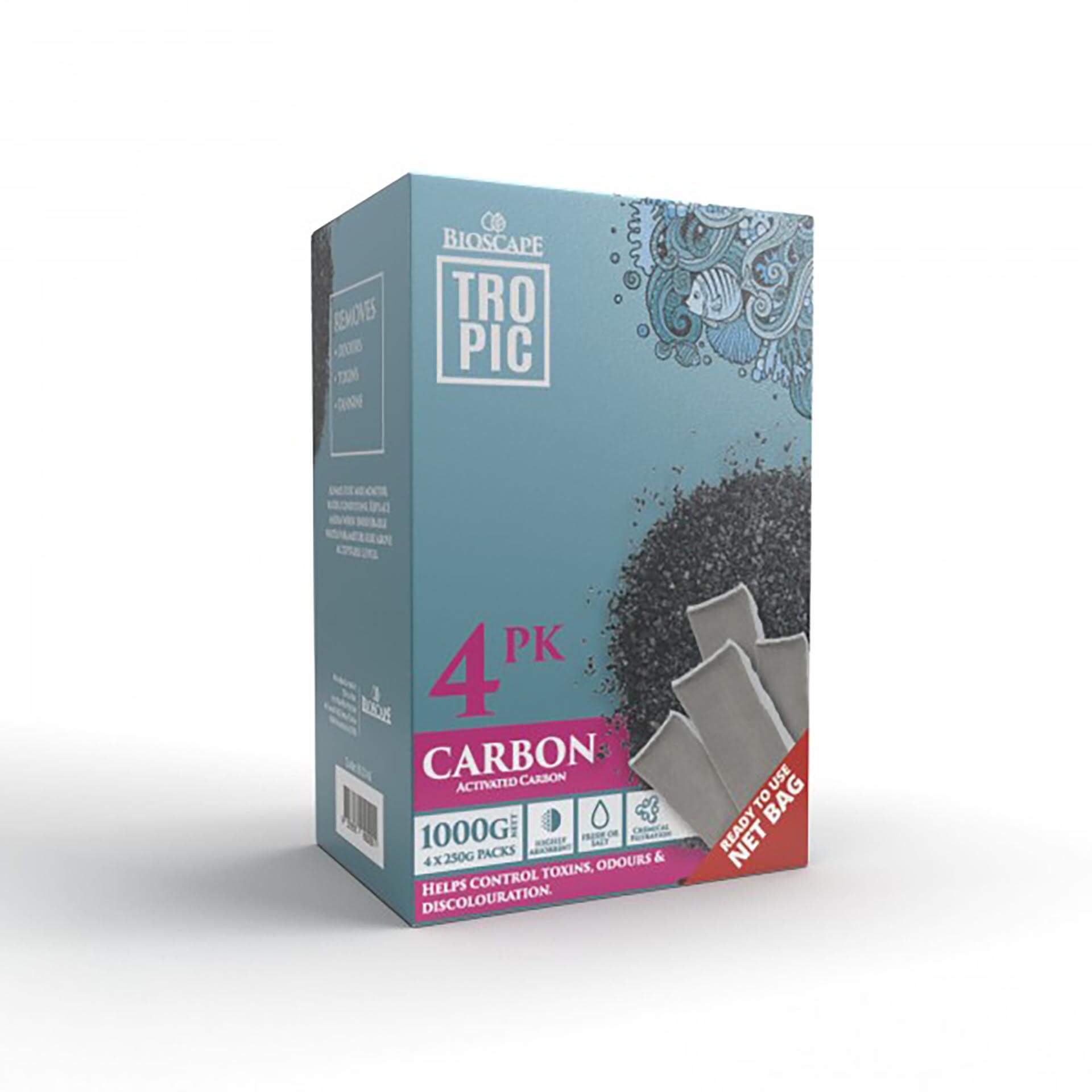 Bioscape Premium Carbon Pouches 1000gm 4 x 250gm-1