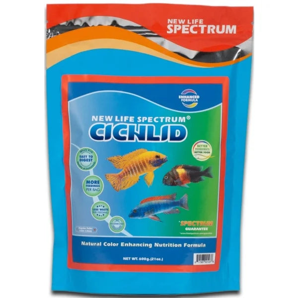 New Life Spectrum Cichlid Pellet 1.0-1.5mm - 600g - Slow Sinking-1