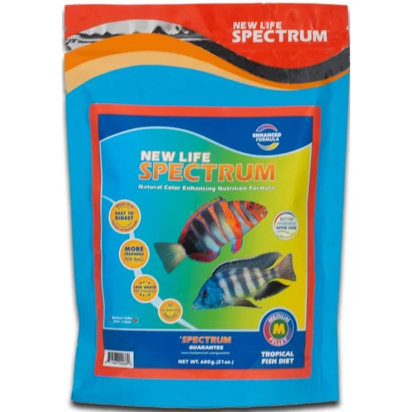 New Life Spectrum Medium Tropical Fish Diet 600g - Sinking Pellet 2-2.5mm-1