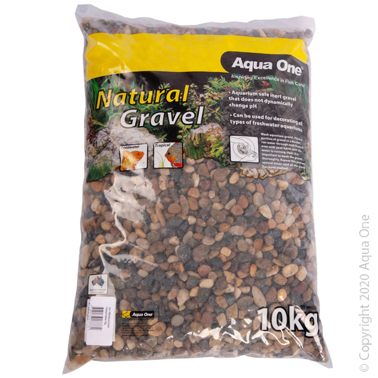 Reptile One Decorative Gravel 10Kg Natural Polished Stone 8-12Mm