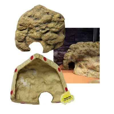 Reptile One Hide Cave Corner Fit Rock Look - Medium 29X16X18Cm-1