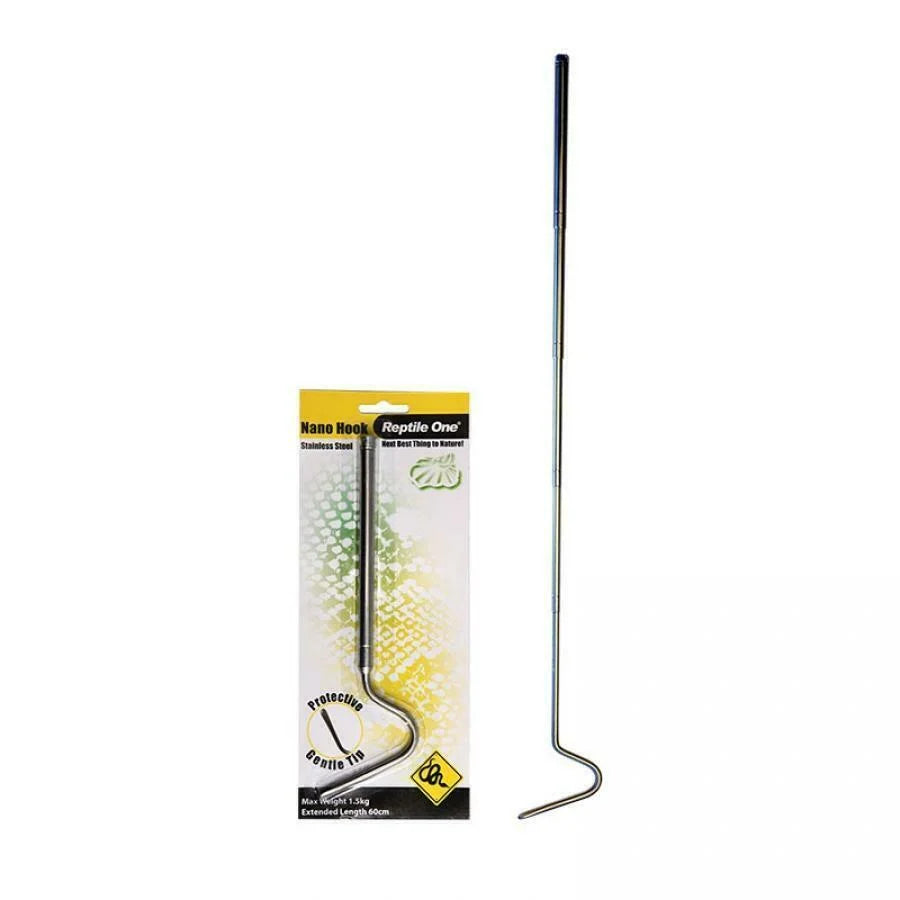 Reptile One Stainless Steel Nano Extendable Snake Hook 20-60Cm
