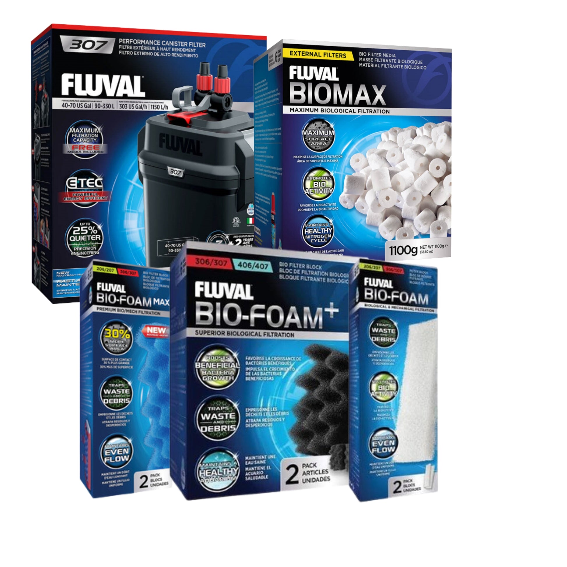 Fluval 307 Ultimate Canister Filter Package 5pk-1