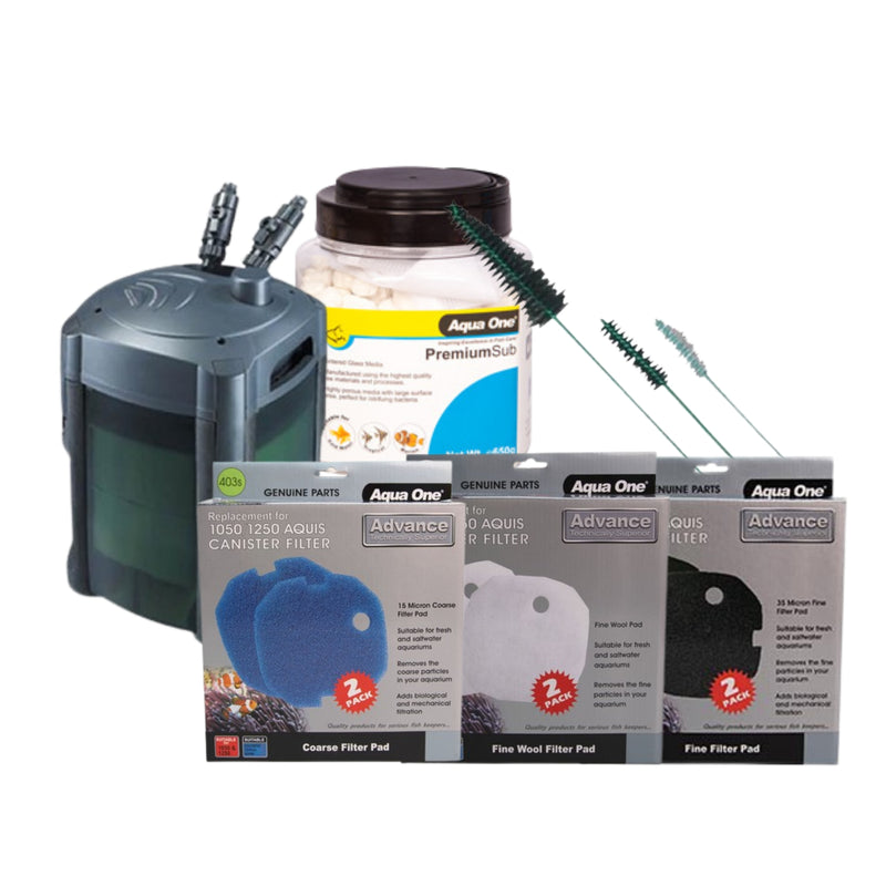 Aqua One Aquis Series II 550 Ultimate Canister Filter Package 6pk-1