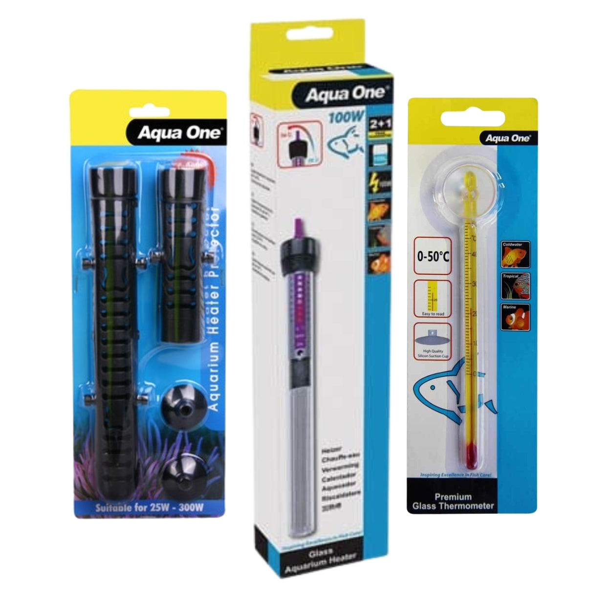Aqua One Glass Heater 100w - 24.5cm Kit (3pk)