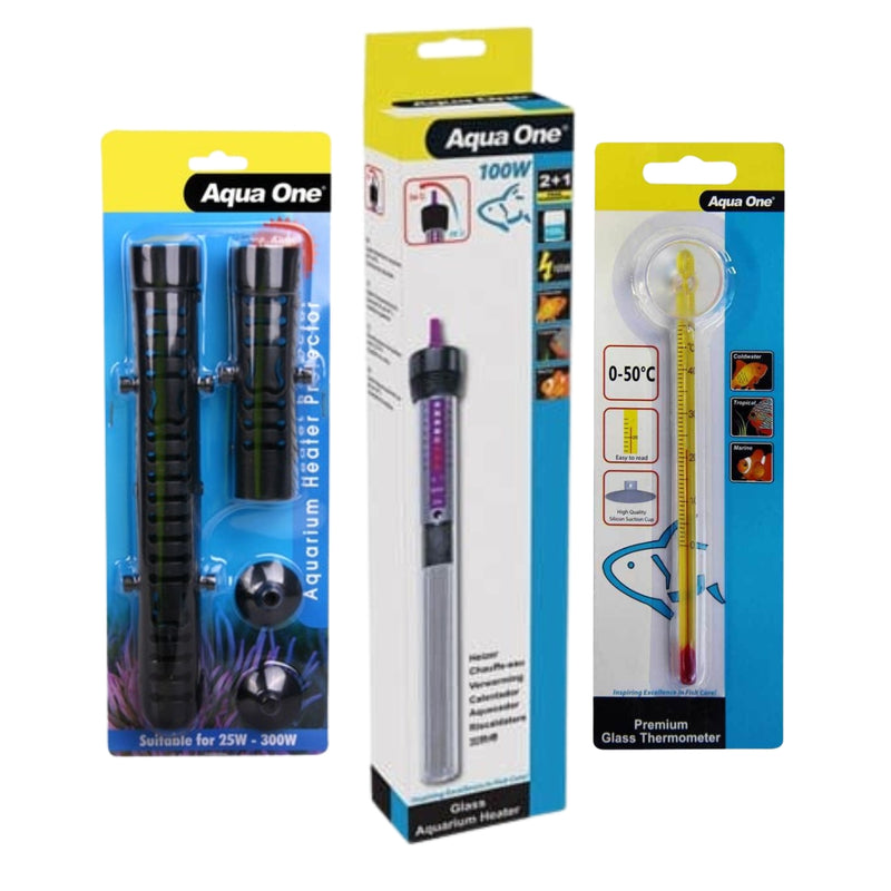 Aqua One Glass Heater 100w - 24.5cm Kit (3pk)-1