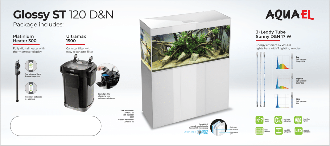 Aquael Glossy 120 White Package