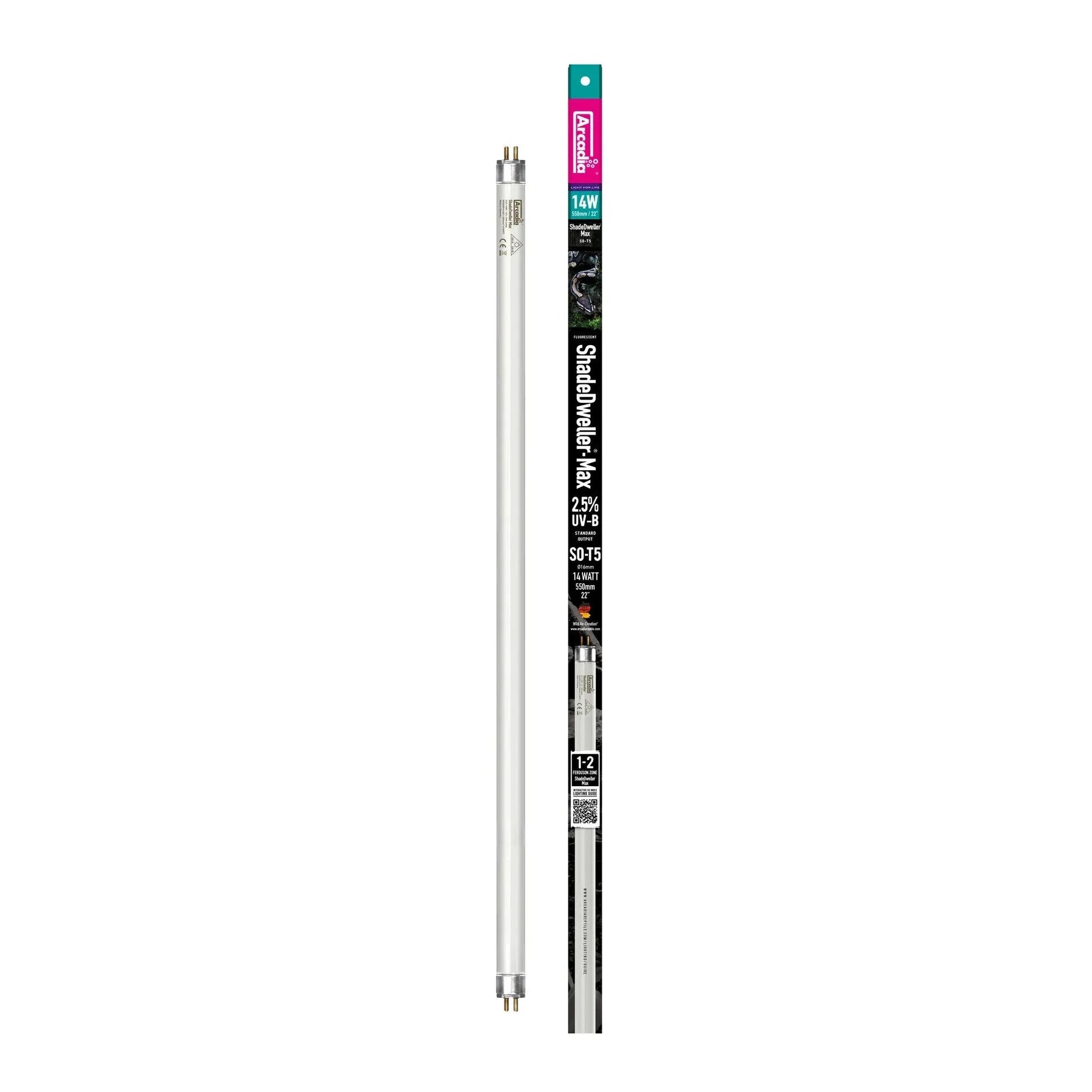 Arcadia 22"/550mm Shade Dweller Max 2.5% Snake UV-B Tube T5 - 14W-1