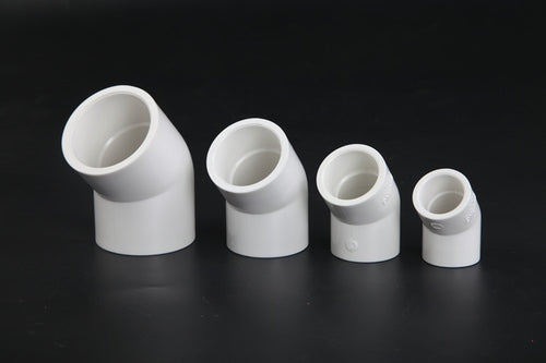 White DIN 45 Degree Elbow-1