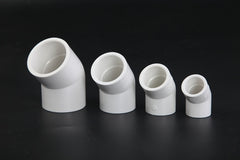 White DIN 45 Degree Elbow-1