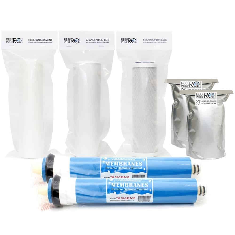 6 Stage Filter Kit " DI Resin & Twin 50GPD Membranes