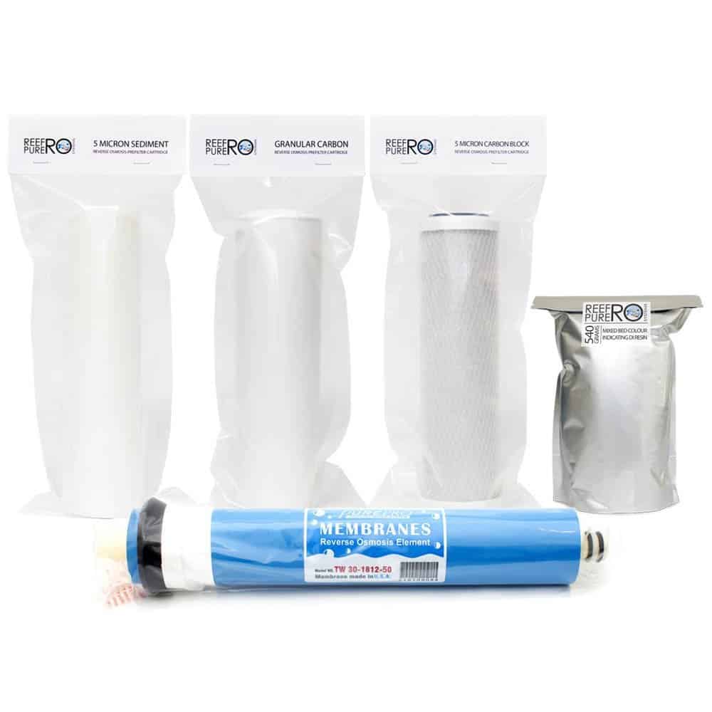 5 Stage Filter Kit " DI Resin & Single 50GPD Membrane